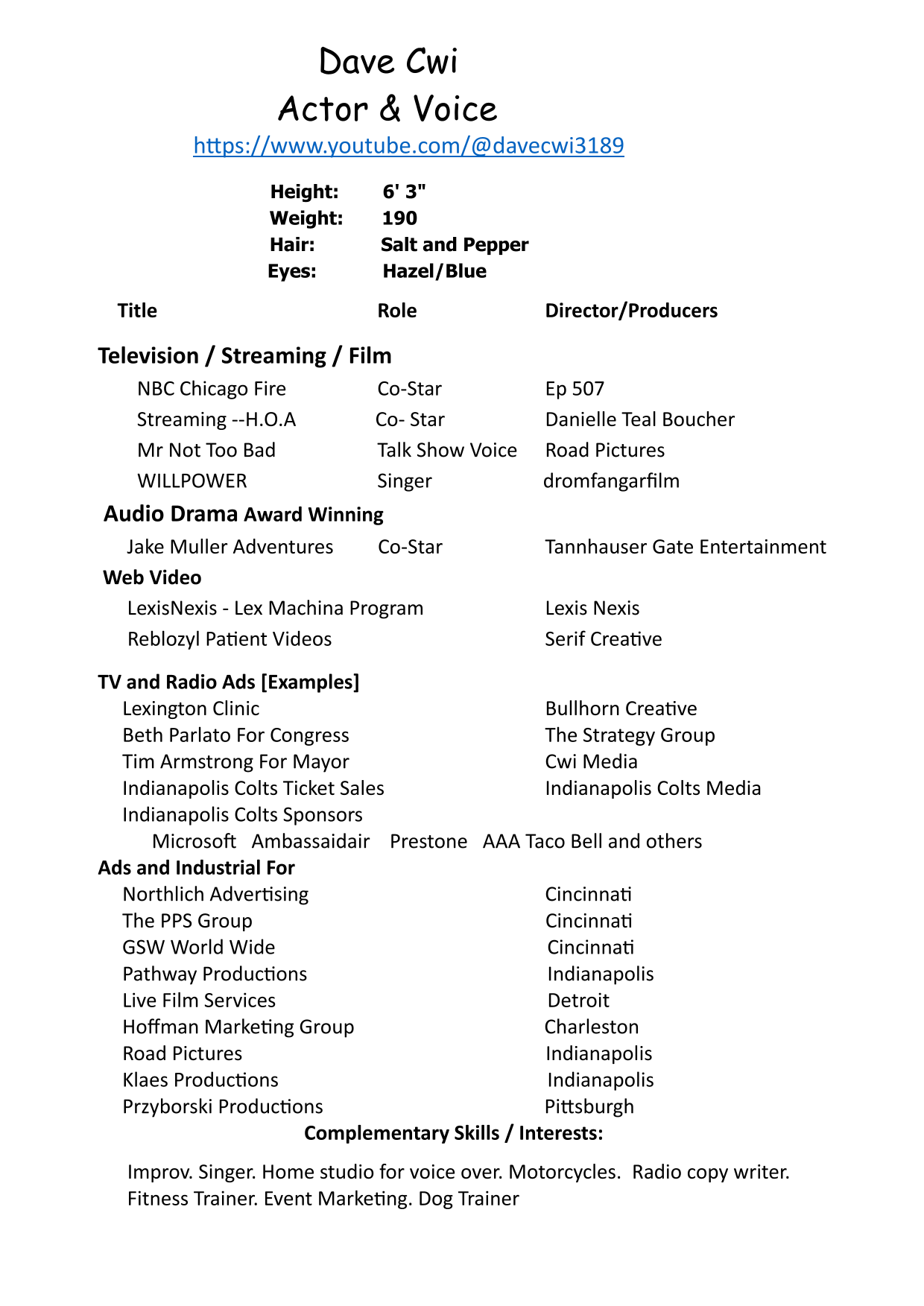 Dave Cwi Resume
